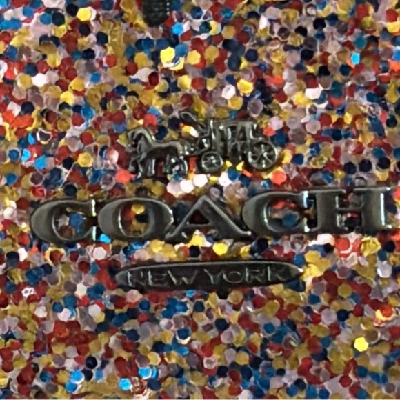 💘COACH Keith Haring Glitter Heart Purse With Detachable Strap 8x4.5" - Picture 6 of 9